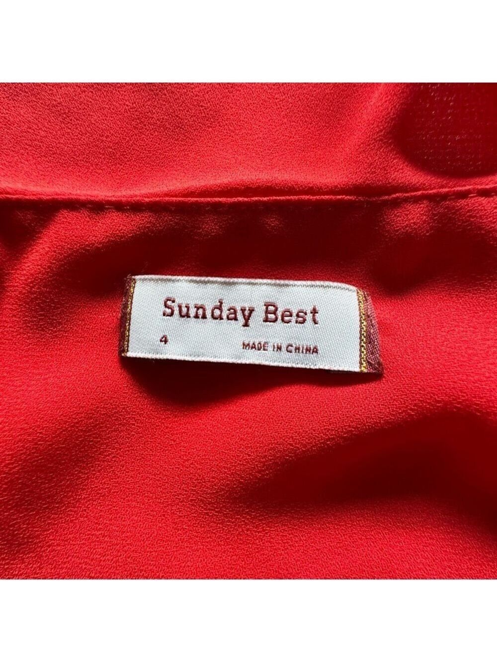 Sunday Best Red Ruffled Wrap Sundress. size 4 - Picture 5 of 7